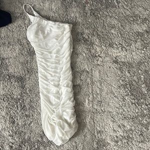 princess polly white one shoulder tight dress, size 0, worn once